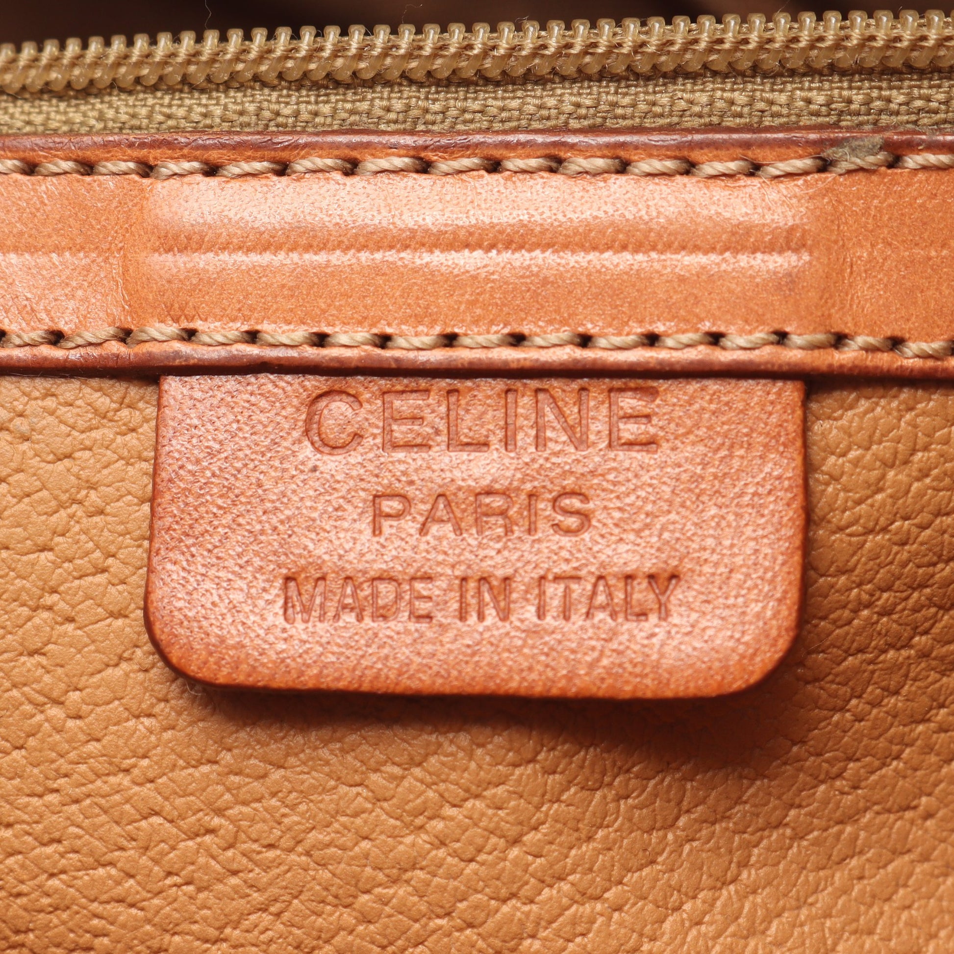 マカダム ハンドバッグ PVC レザー ダークブラウン ブラウン セリーヌ バッグ CELINE