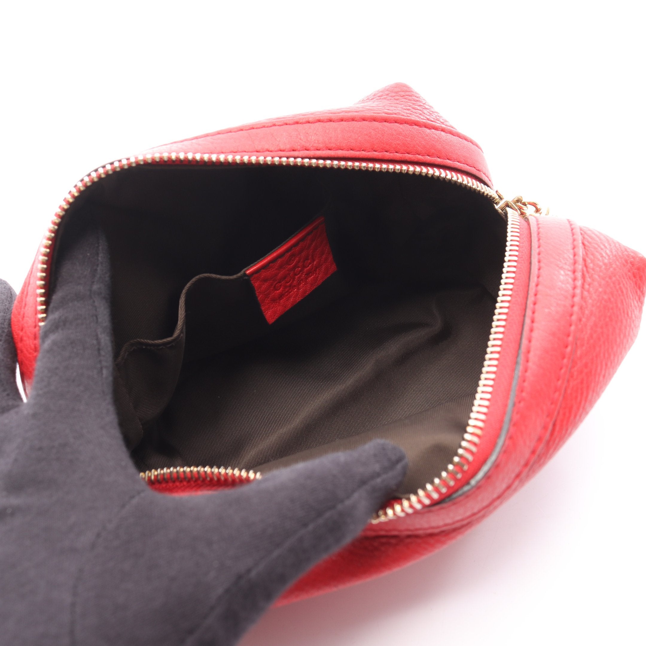 ソーホー インターロッキングG コスメポーチ レザー レッド グッチ – RECLO