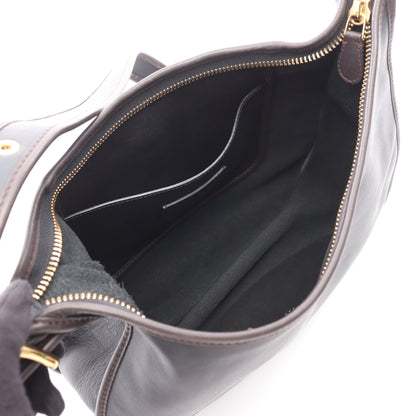 ソフィア アナグラム ショルダーバッグ レザー ブラック ダークブラウン パンチング ロエベ バッグ LOEWE