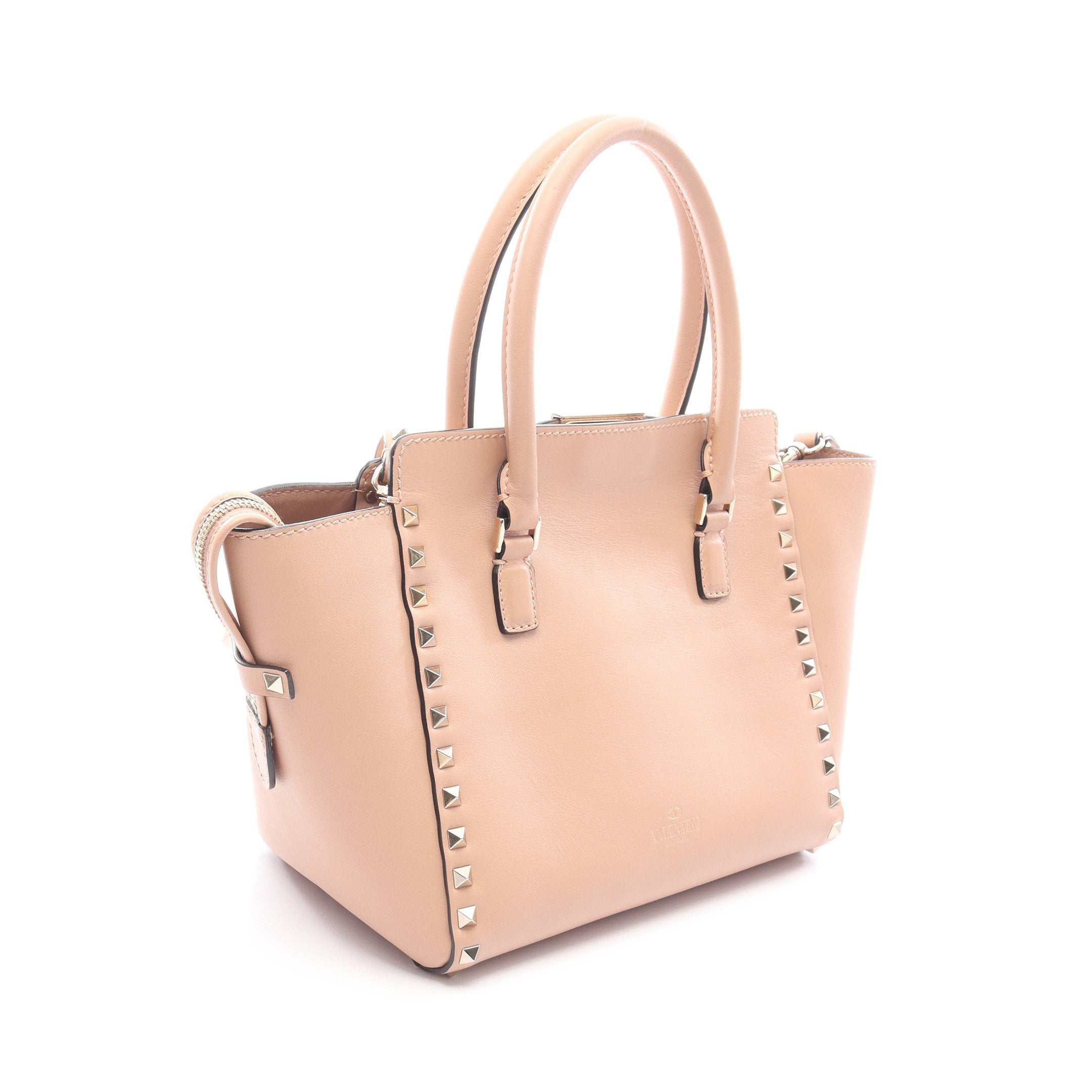 バレンチノ ロック スタッズ ピンク ハンドバッグ ショルダー VALENTINO バレンチノ ロックスタッズ 2WAYショルダーバッグ ピンク