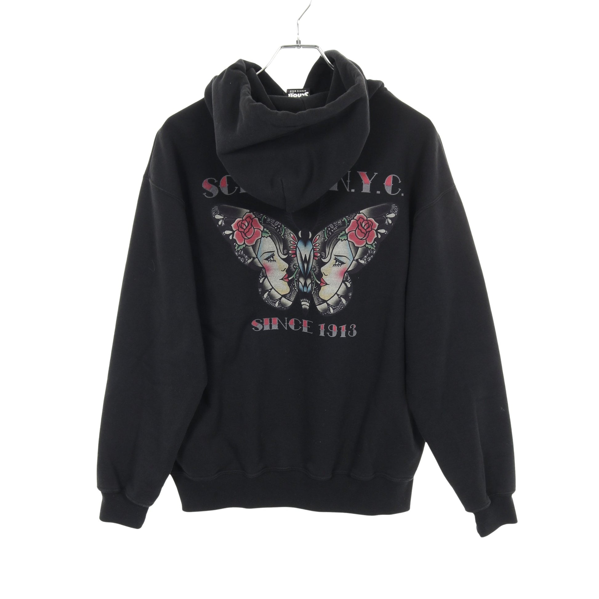 CHICANA HOODED SWEAT プルオーバーパーカー ロゴプリント コットン ブラック ショット トップス Schott
