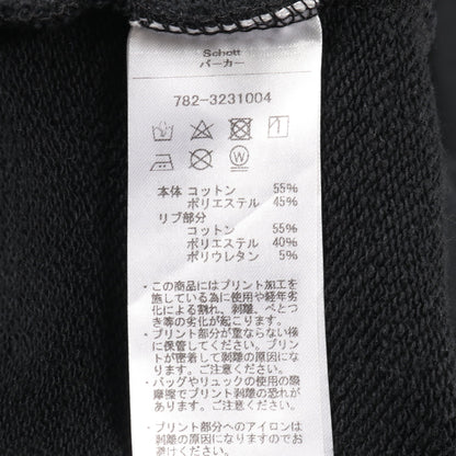 CHICANA HOODED SWEAT プルオーバーパーカー ロゴプリント コットン ブラック ショット トップス Schott