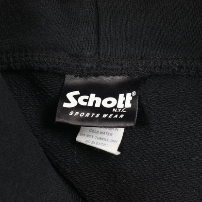 CHICANA HOODED SWEAT プルオーバーパーカー ロゴプリント コットン ブラック ショット トップス Schott