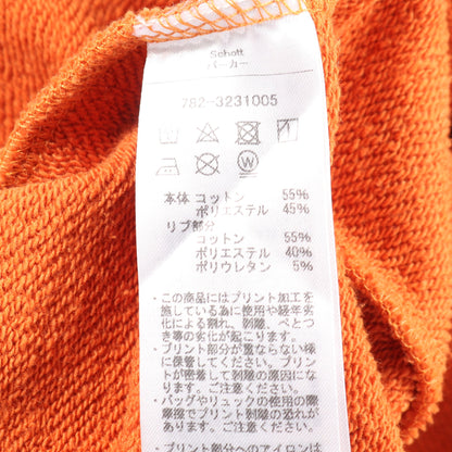 HOODED SWEAT FIRE BUTTERFLY プルオーバーパーカー ロゴプリント コットン オレンジ ショット トップス Schott