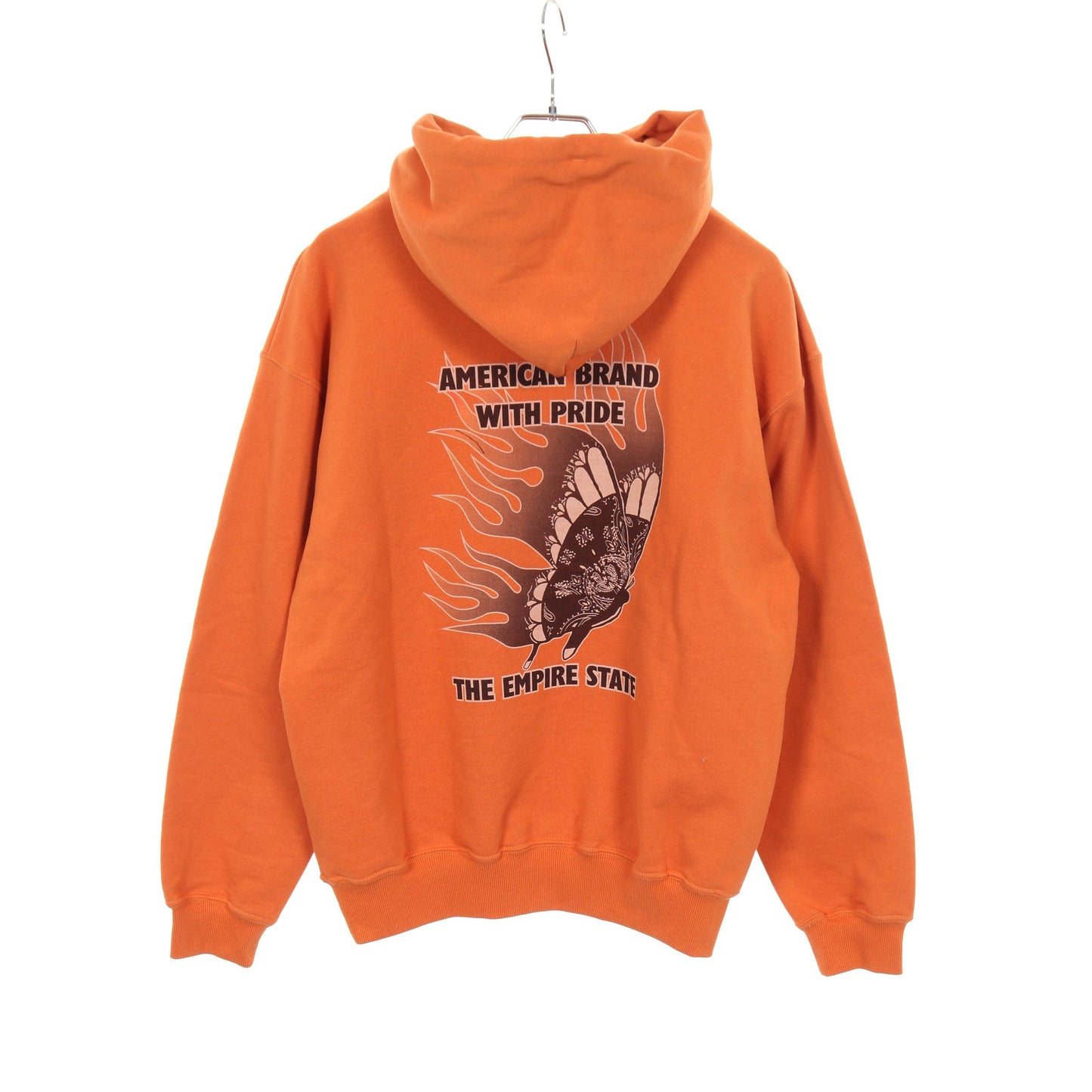 HOODED SWEAT FIRE BUTTERFLY プルオーバーパーカー ロゴプリント コットン オレンジ ショット トップス Schott