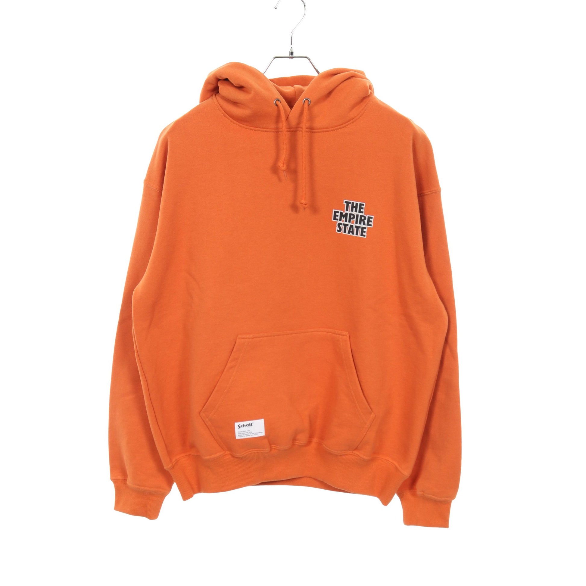 HOODED SWEAT FIRE BUTTERFLY プルオーバーパーカー ロゴプリント コットン オレンジ ショット トップス Schott
