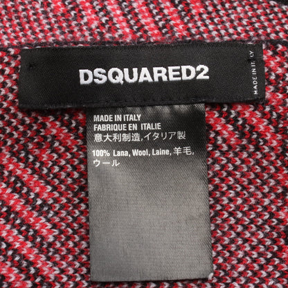 マフラー ロゴ ギンガムチェック ウール ブラック レッド ディースクエアード 財布・小物 DSQUARED2
