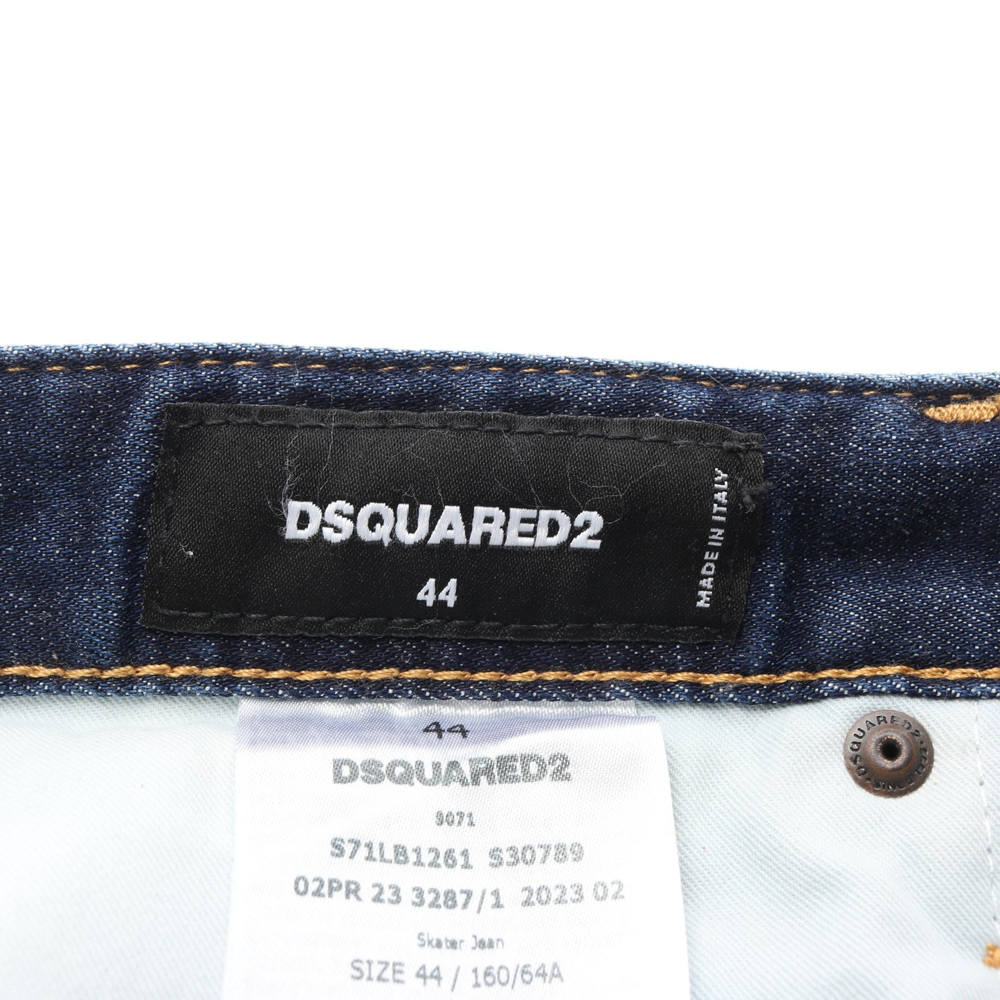 デニムパンツ コットン インディゴブルー ダメージ加工 ボタンフライ ディースクエアード ボトムス DSQUARED2