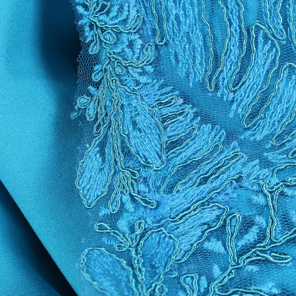 Short Cocktail Lace Pleated Dress ドレスワンピース ノースリーブ ボタニカル ブルー タダシショージ ワンピース TADASHI SHOJI