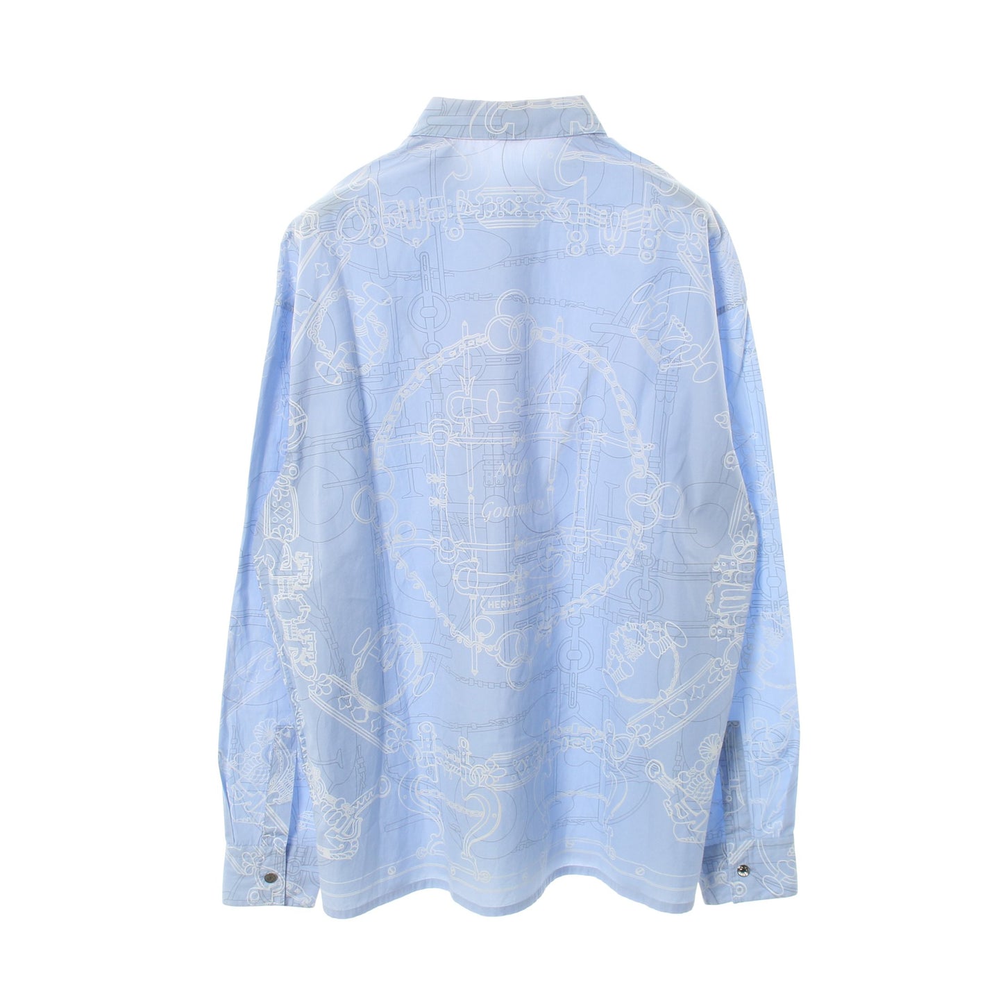Mors et Gourmettes シャツ 長袖 コットン ライトブルー エルメス トップス HERMES