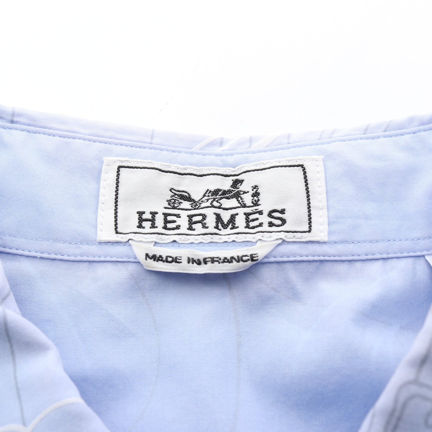 Mors et Gourmettes シャツ 長袖 コットン ライトブルー エルメス トップス HERMES