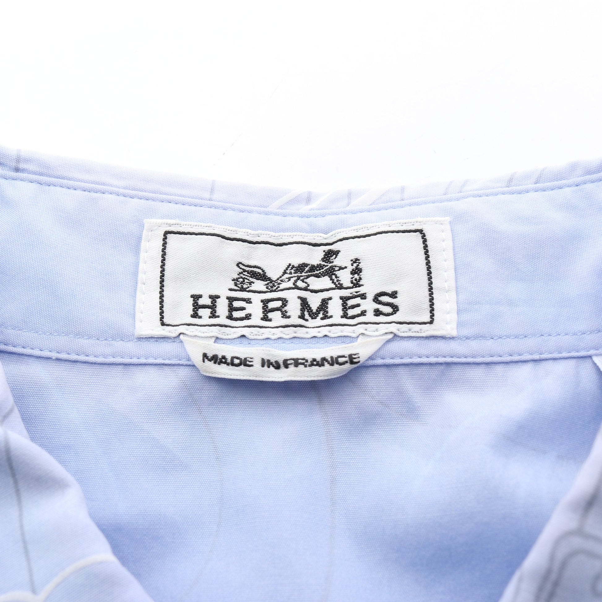 Mors et Gourmettes シャツ 長袖 コットン ライトブルー エルメス トップス HERMES