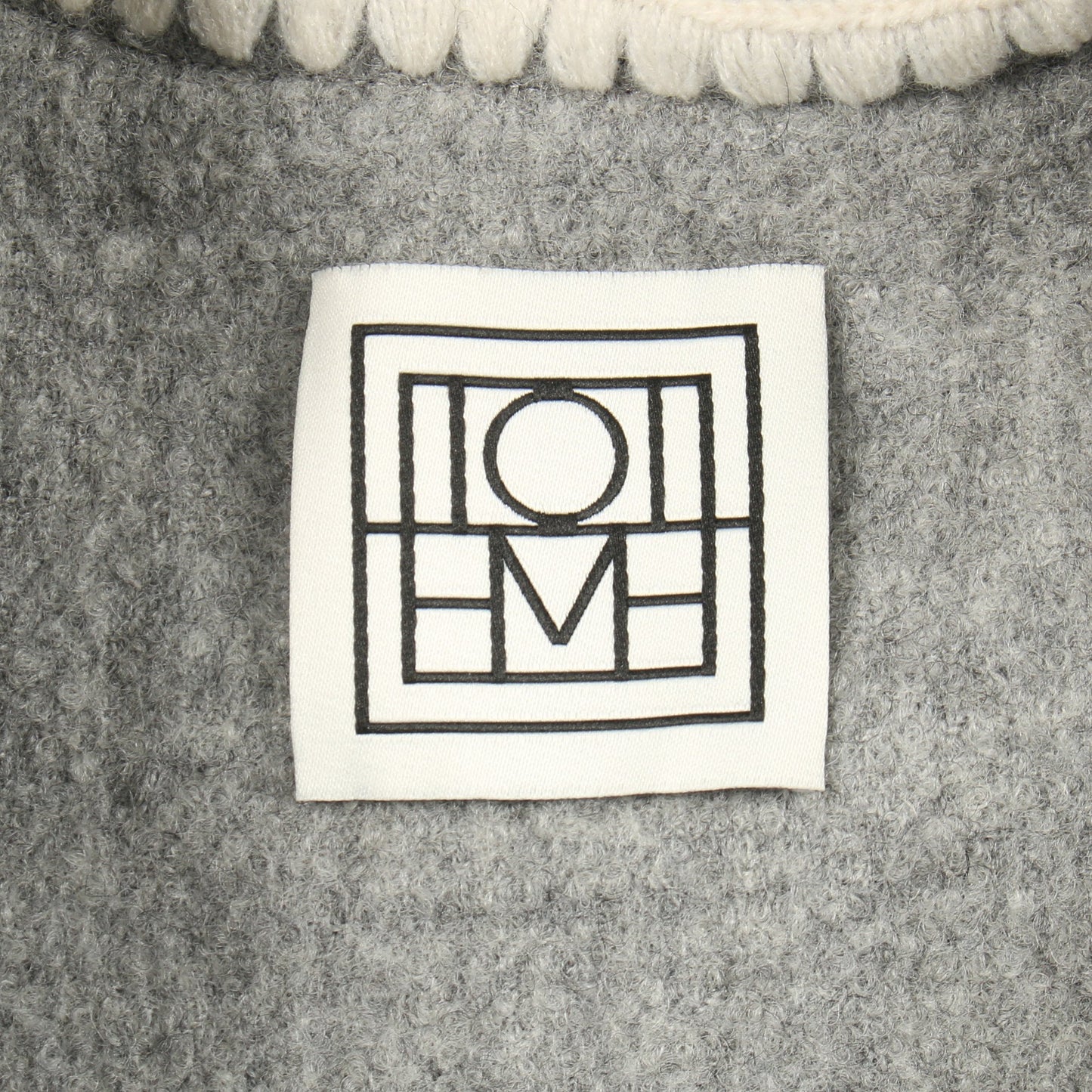 Embroidered scarf jacket マフラー コート ウール グレー トーテム アウター TOTEME