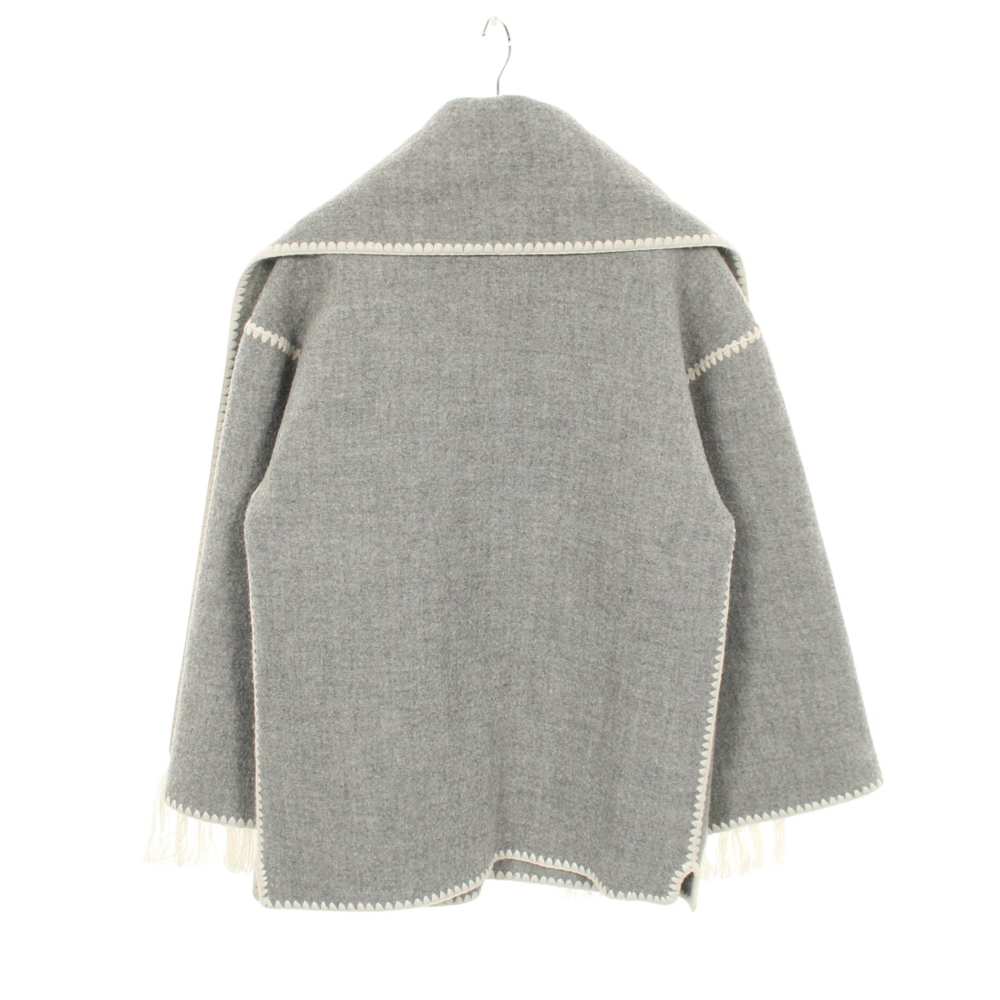 Embroidered scarf jacket マフラー コート ウール グレー トーテム アウター TOTEME