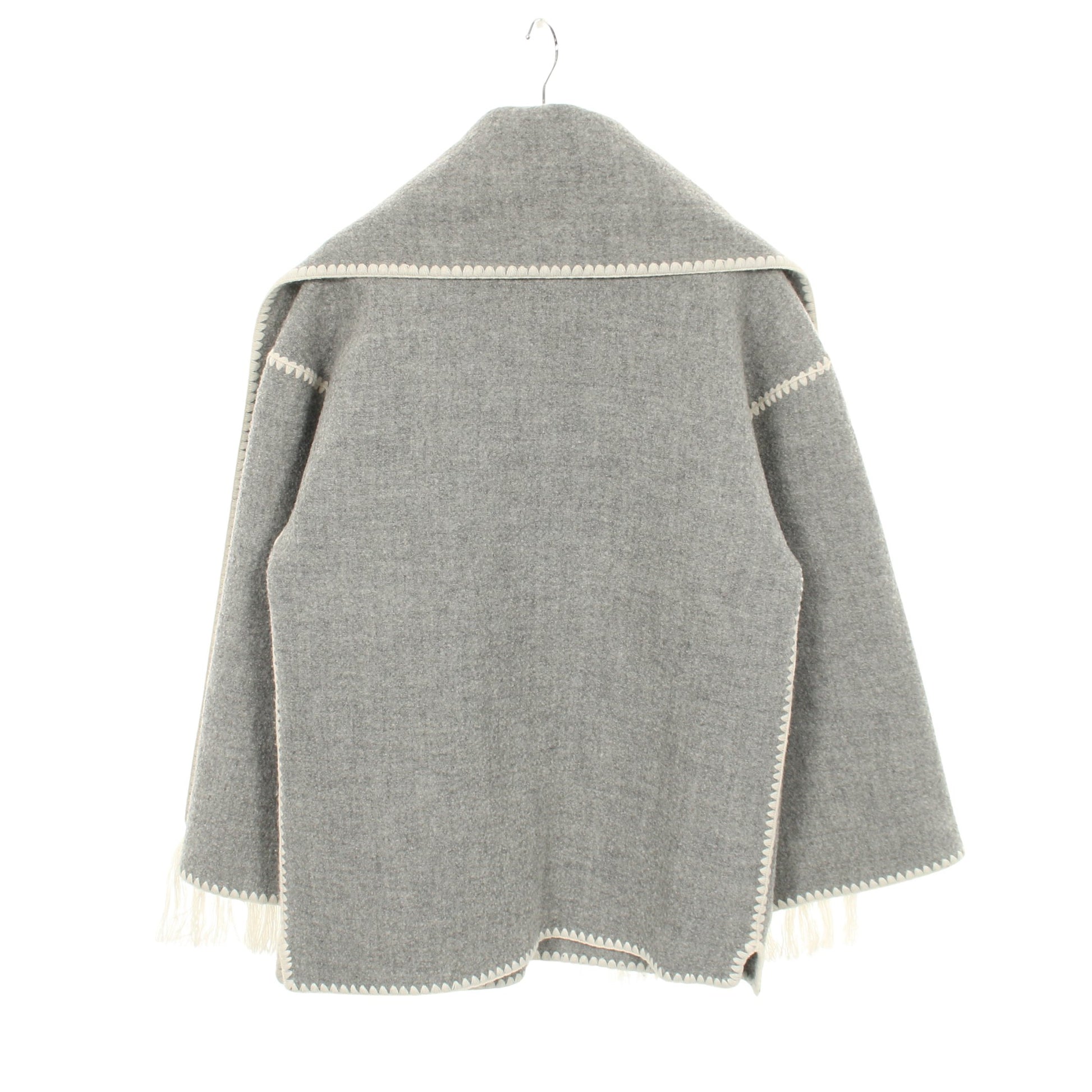Embroidered scarf jacket マフラー コート ウール グレー トーテム アウター TOTEME