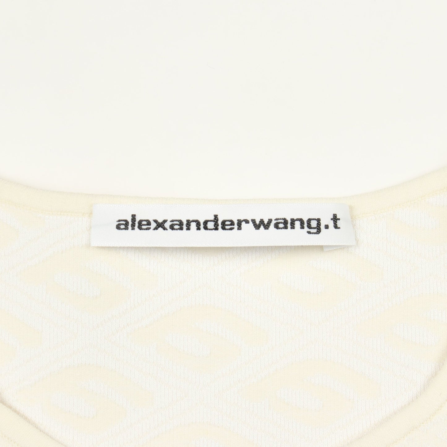 クロップド 半袖Tシャツ クルーネック ナイロン ビスコース アイボリー ホワイト アレキサンダーワン トップス ALEXANDER WANG