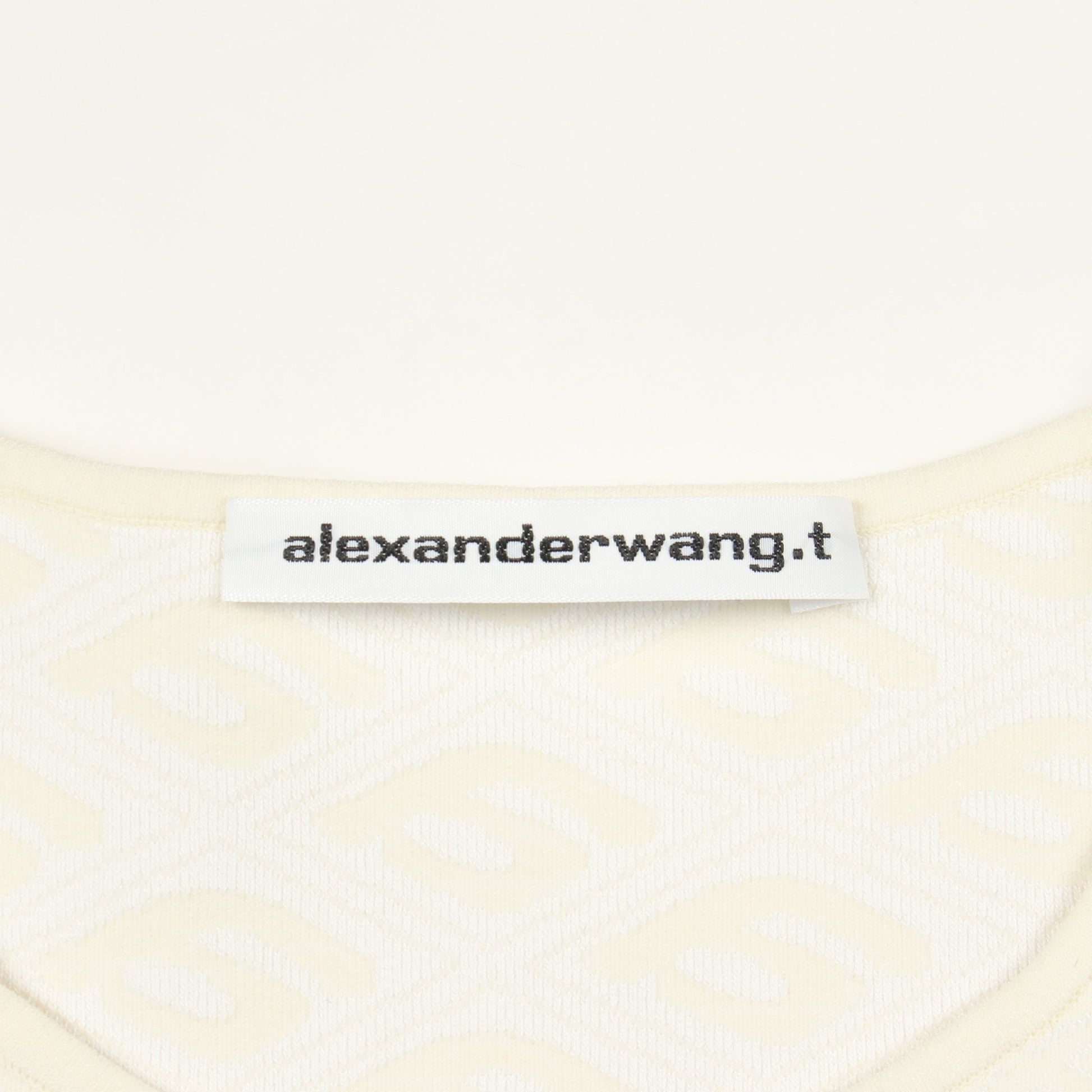 クロップド 半袖Tシャツ クルーネック ナイロン ビスコース アイボリー ホワイト アレキサンダーワン トップス ALEXANDER WANG