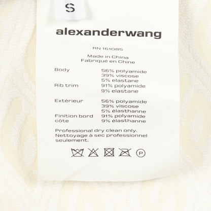 クロップド 半袖Tシャツ クルーネック ナイロン ビスコース アイボリー ホワイト アレキサンダーワン トップス ALEXANDER WANG
