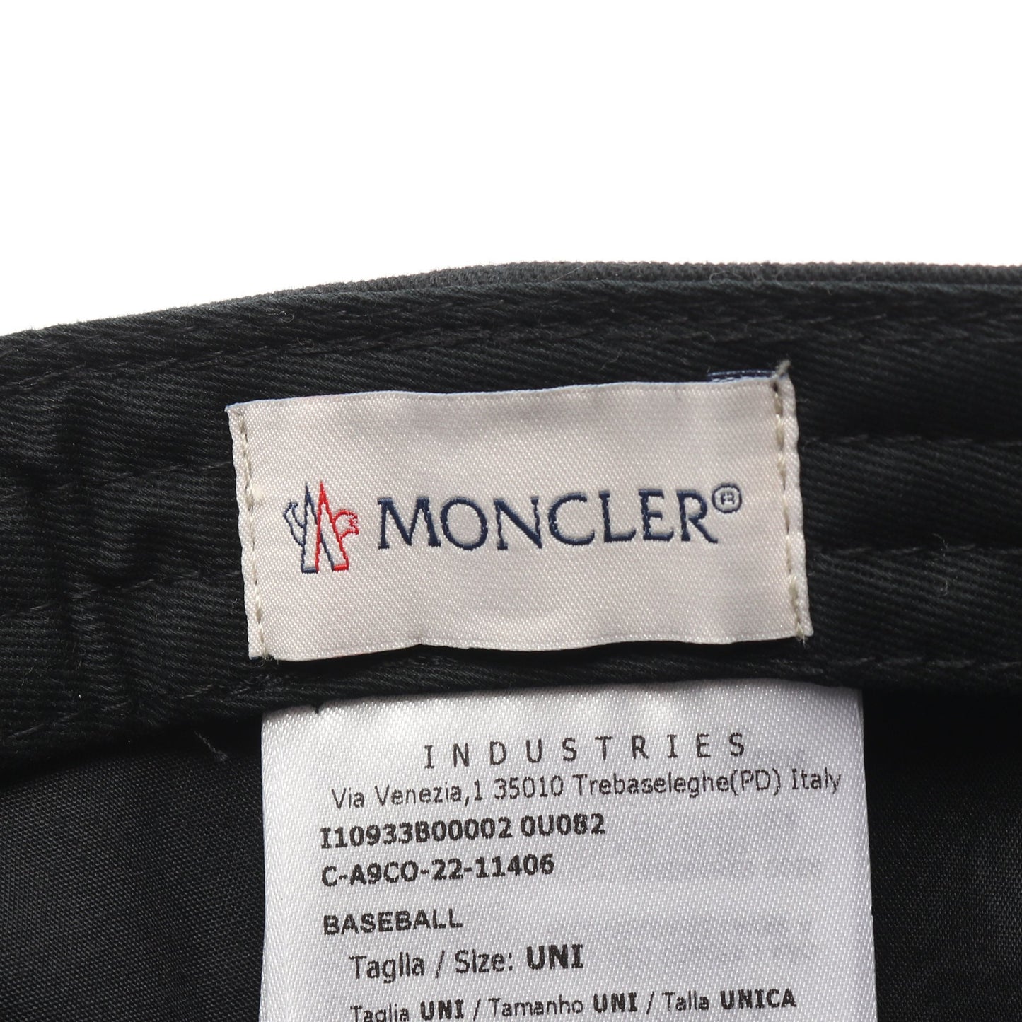ベースボール キャップ コットン ブラック モンクレール