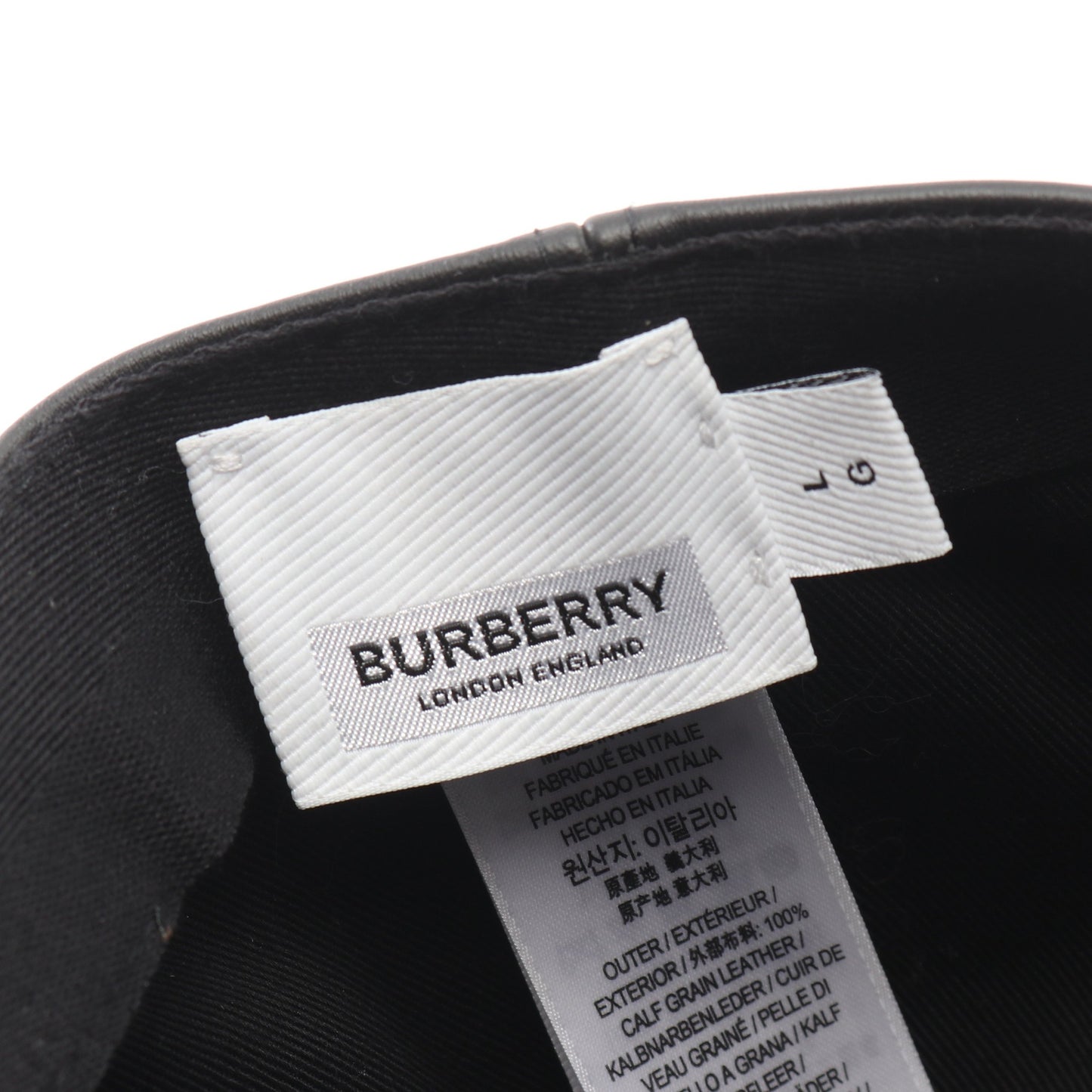 TBロゴ ベースボール キャップ レザー ブラック バーバリー