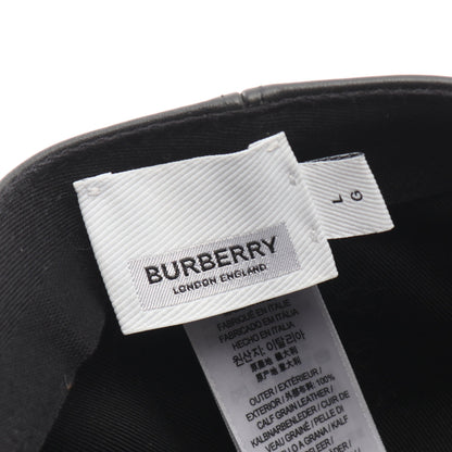 TBロゴ ベースボール キャップ レザー ブラック バーバリー