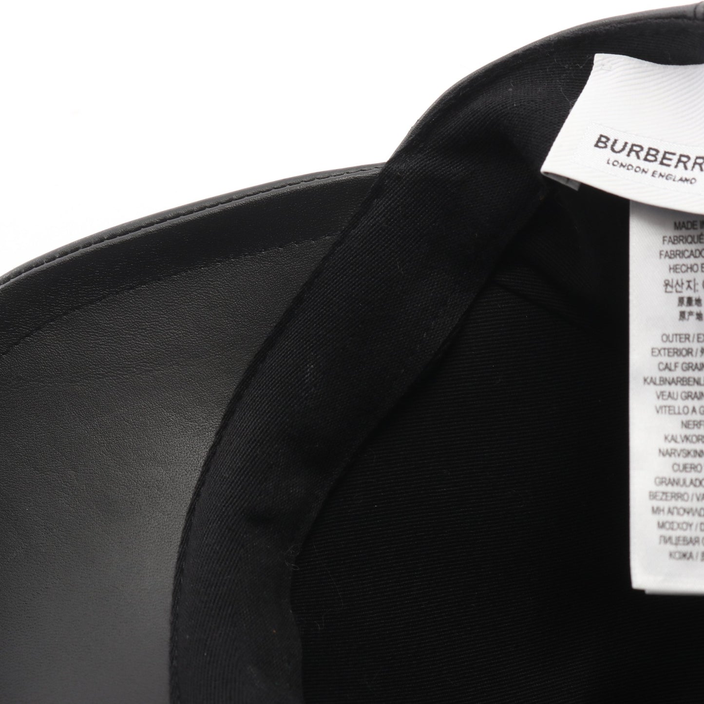 TBロゴ ベースボール キャップ レザー ブラック バーバリー