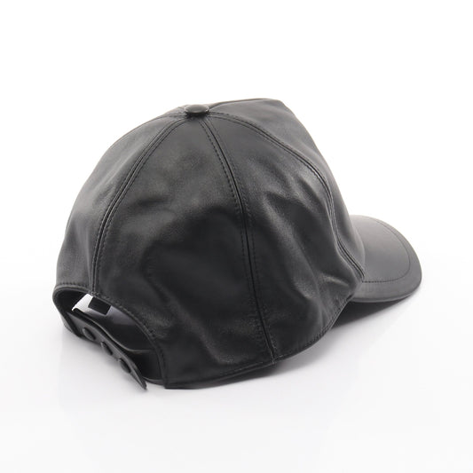 TBロゴ ベースボール キャップ レザー ブラック バーバリー