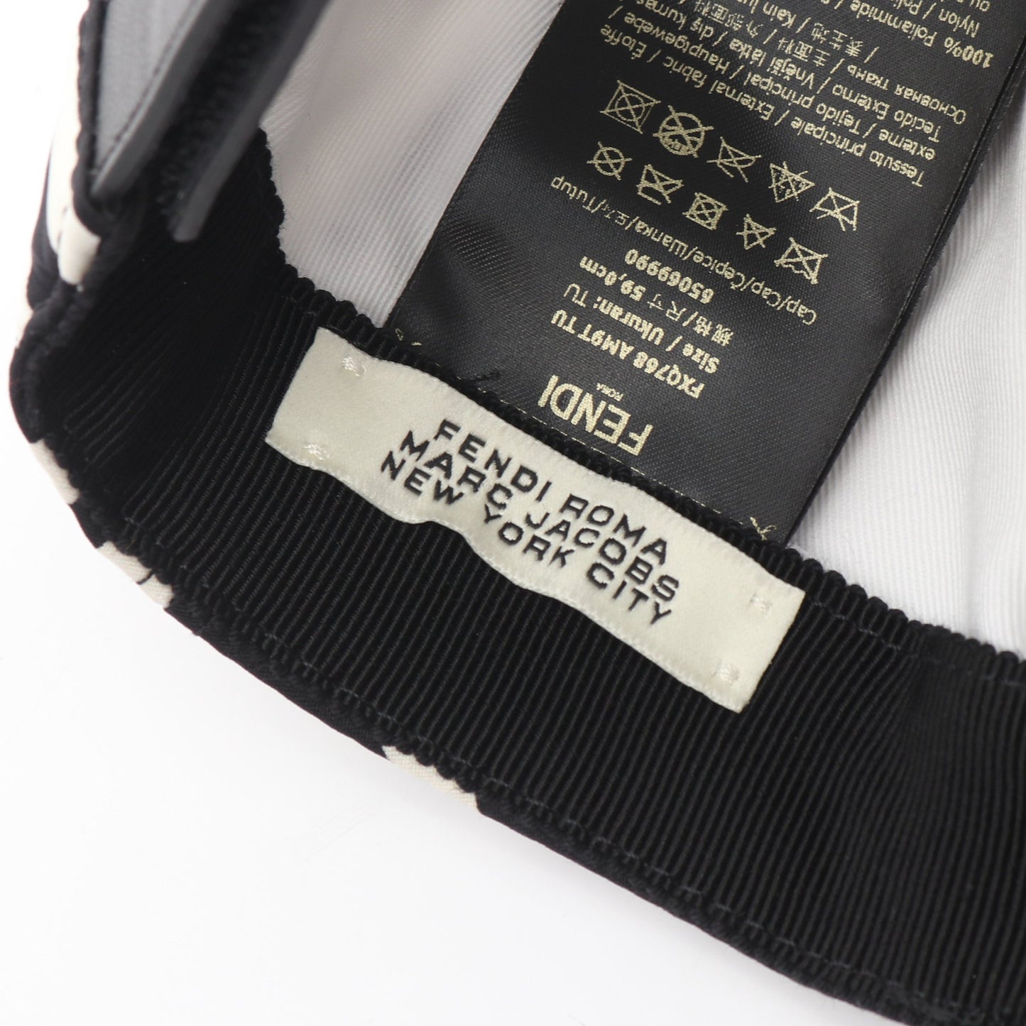 FENDI × MARC JACOBS キャップ 帽子 ナイロン ブラック ホワイト フェンディ 財布・小物 FENDI