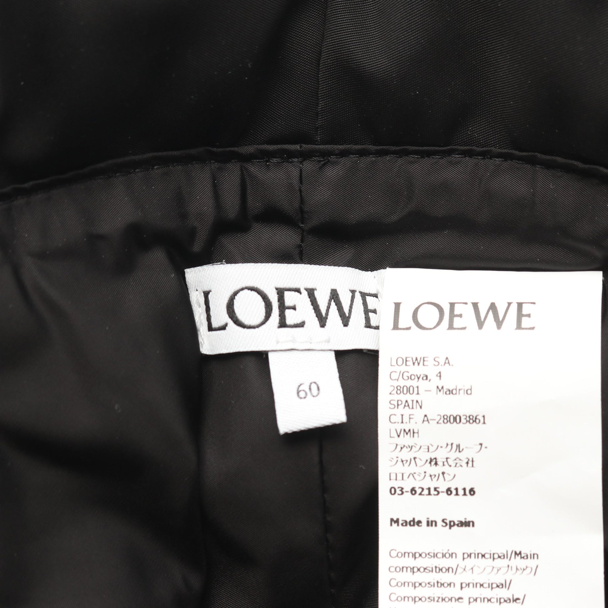 パファー バケット ハット 帽子 ブラック ロエベ 財布・小物 LOEWE