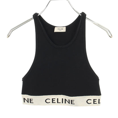 ロゴ アスレチック ニット スポーツブラ タンクトップ コットン ブラック セリーヌ トップス CELINE