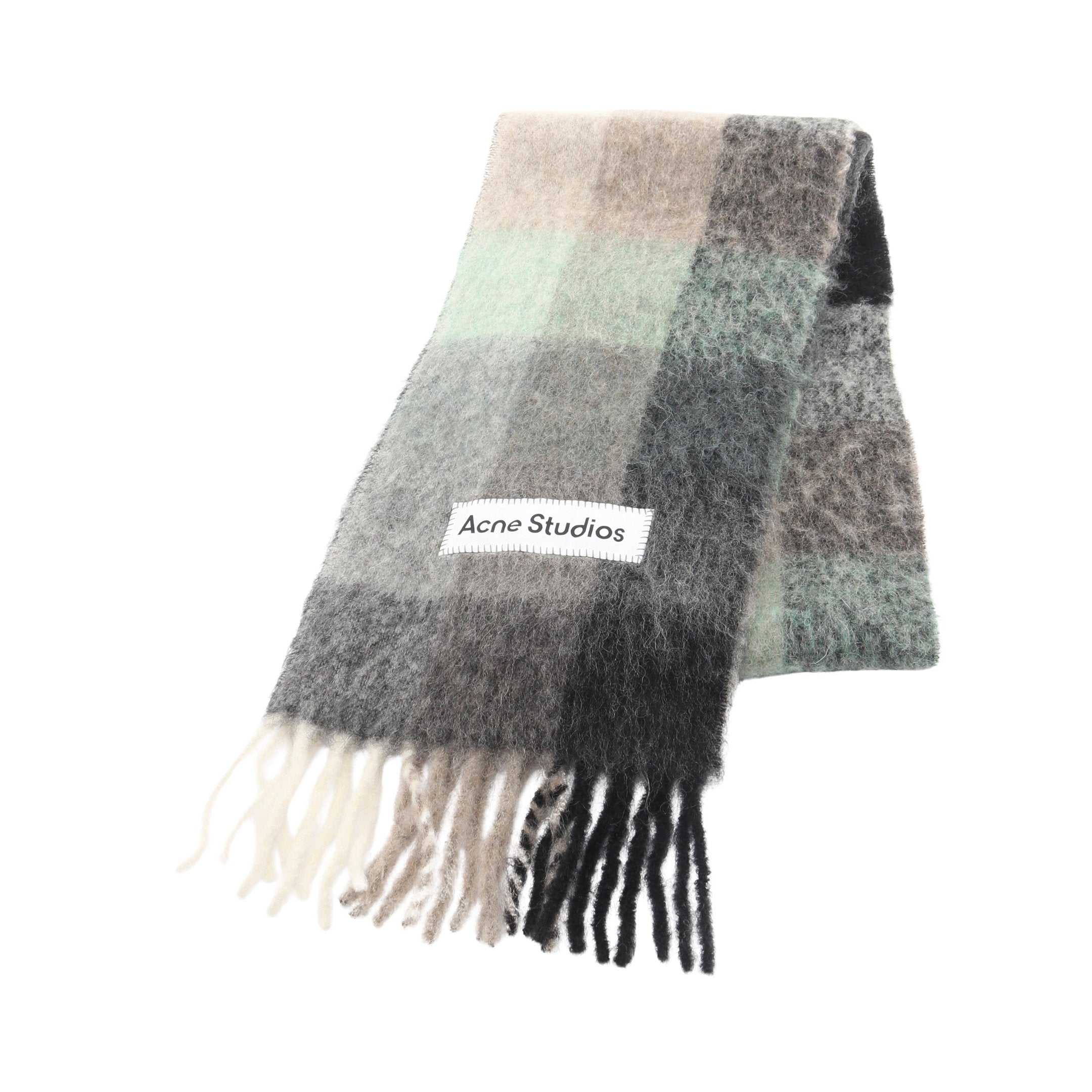 モヘアチェックスカーフ マフラー アルパカ ウール モヘヤ マルチ