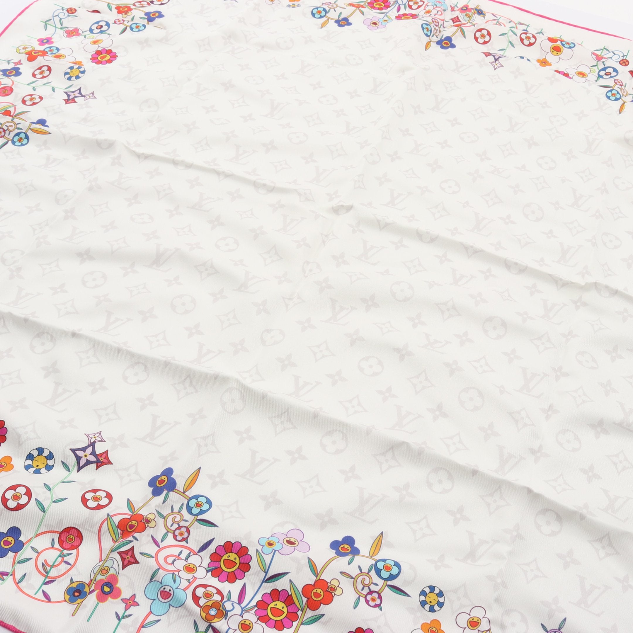 LOUIS VUITTON × TM カレ90 スーパーフラット フランボワーズ スカーフ