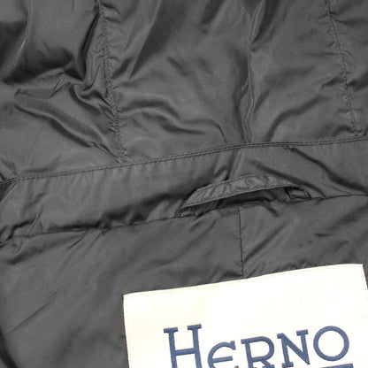 ナイロンシャモニー Aシェイプ ダウンコート ナイロン ブラック ヘルノ アウター HERNO