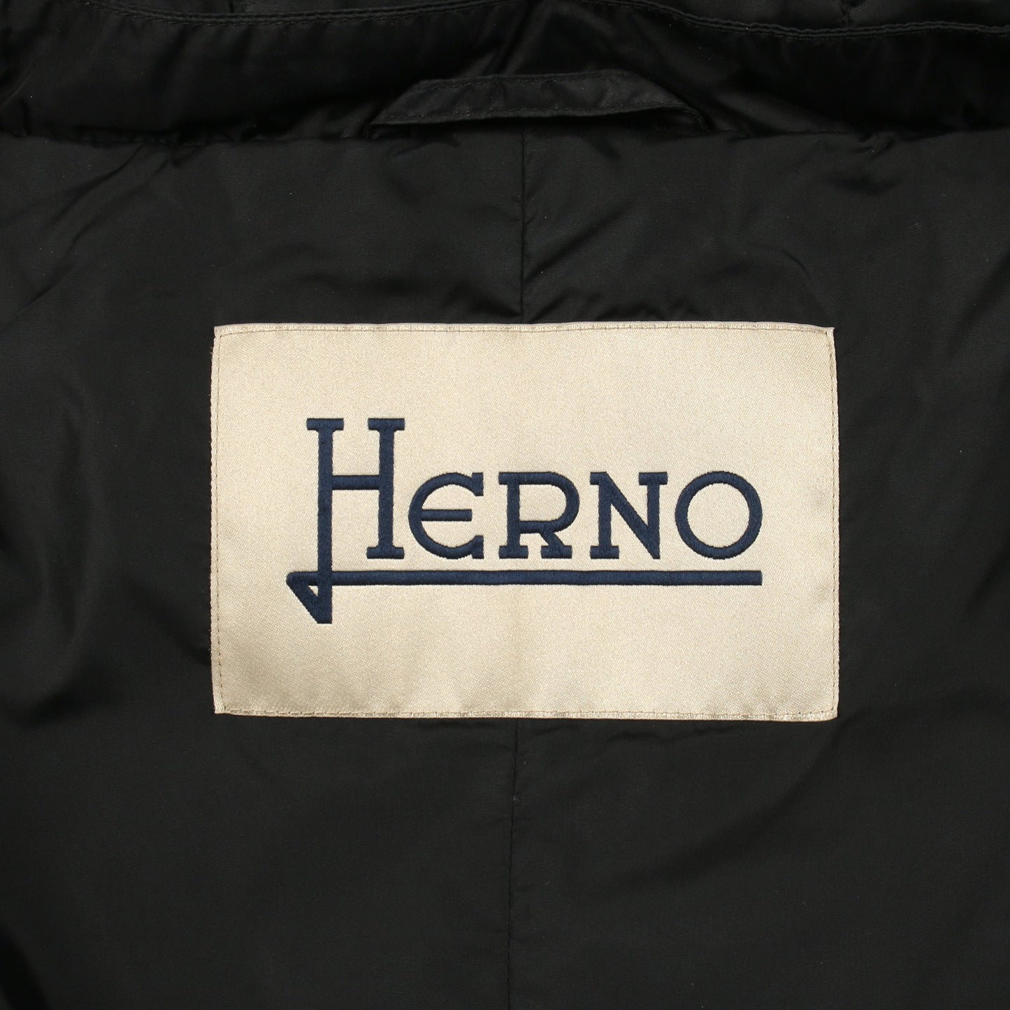 ナイロンシャモニー Aシェイプ ダウンコート ナイロン ブラック ヘルノ アウター HERNO