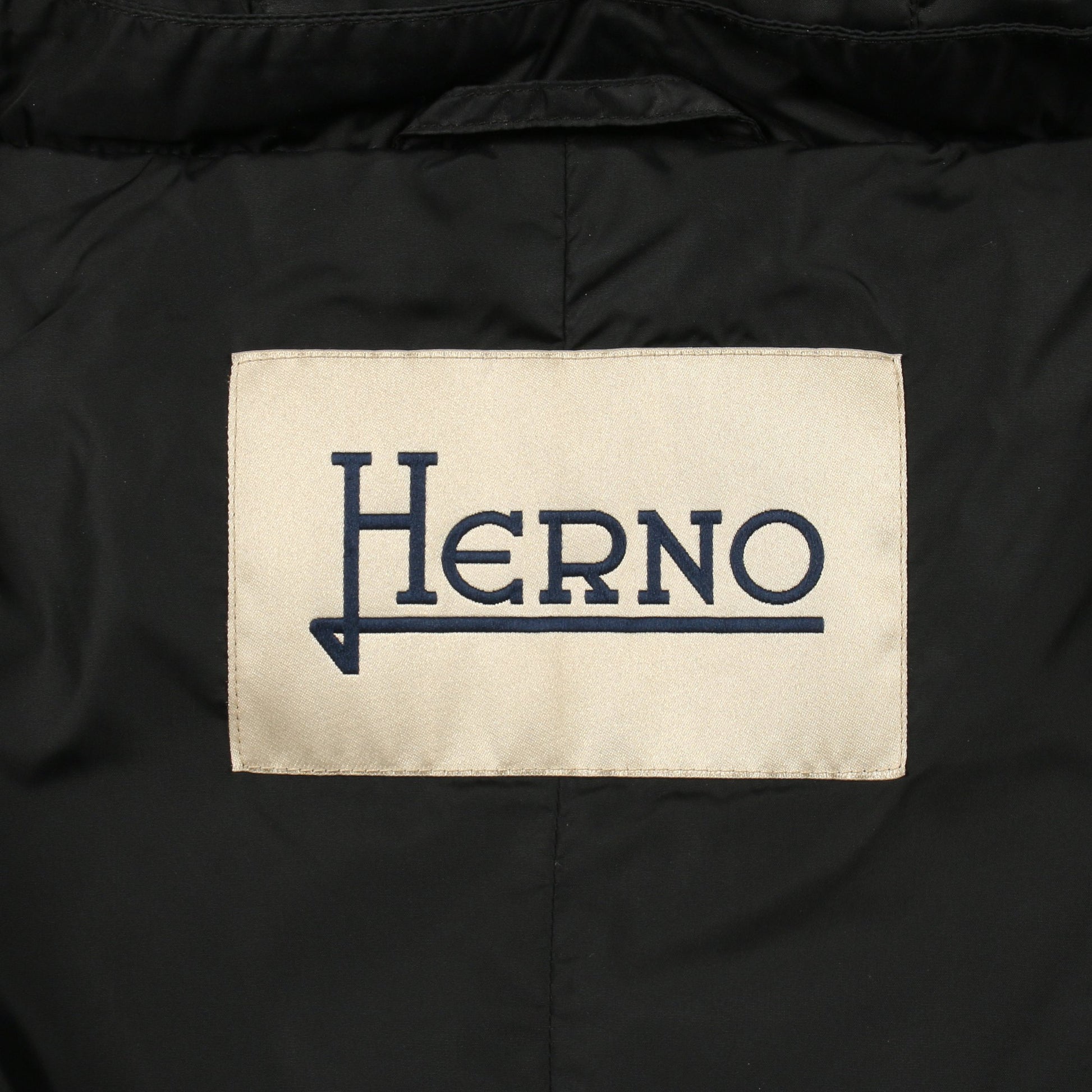 ナイロンシャモニー Aシェイプ ダウンコート ナイロン ブラック ヘルノ アウター HERNO