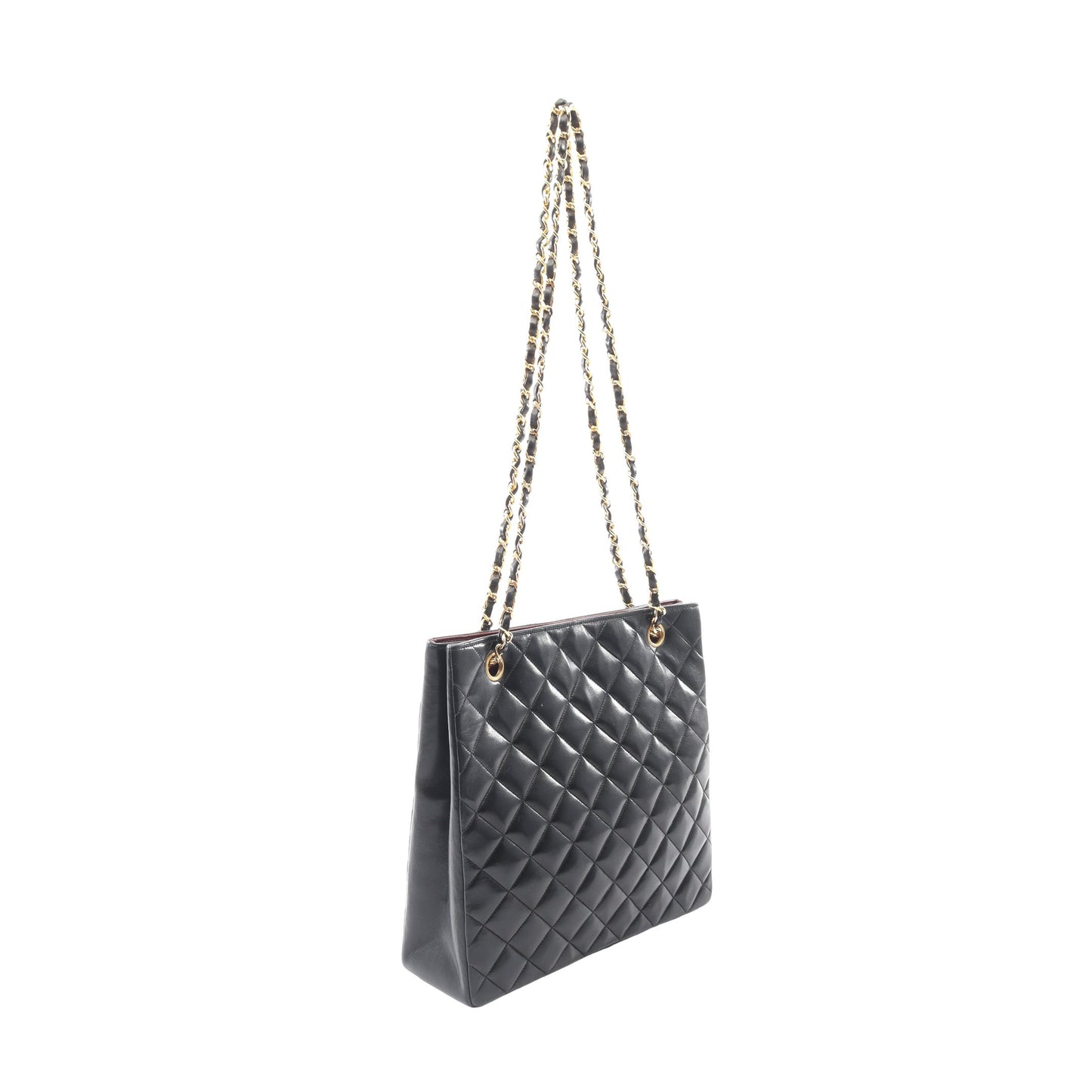 マトラッセ チェーンショルダーバッグ チェーントートバッグ ラムスキン ブラック ゴールド金具 シャネル バッグ CHANEL