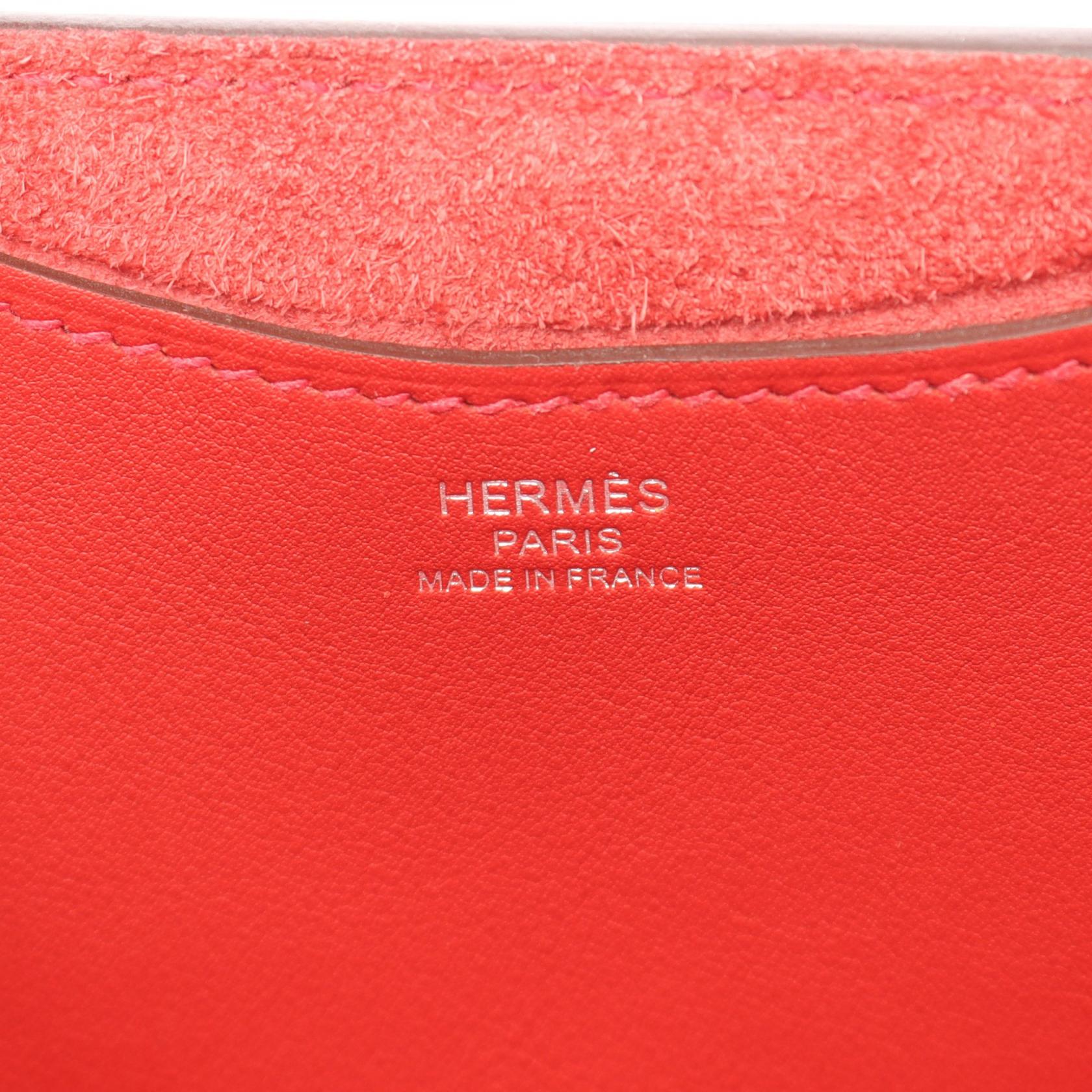 インザループ18 ルージュカザック ハンドバッグ トリヨンクレマンス レッド シルバー金具 B刻印 エルメス バッグ HERMES