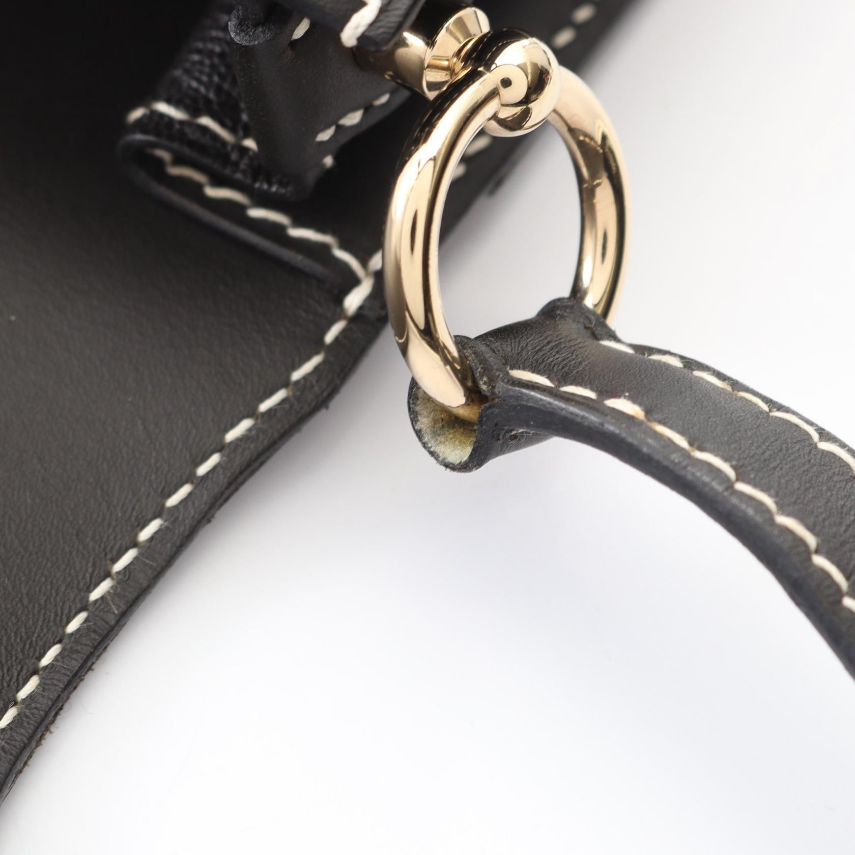ロウリス ルリ23 ショルダーバッグ ソンブレロ ブラック ゴールド金具 T刻印 エルメス バッグ HERMES