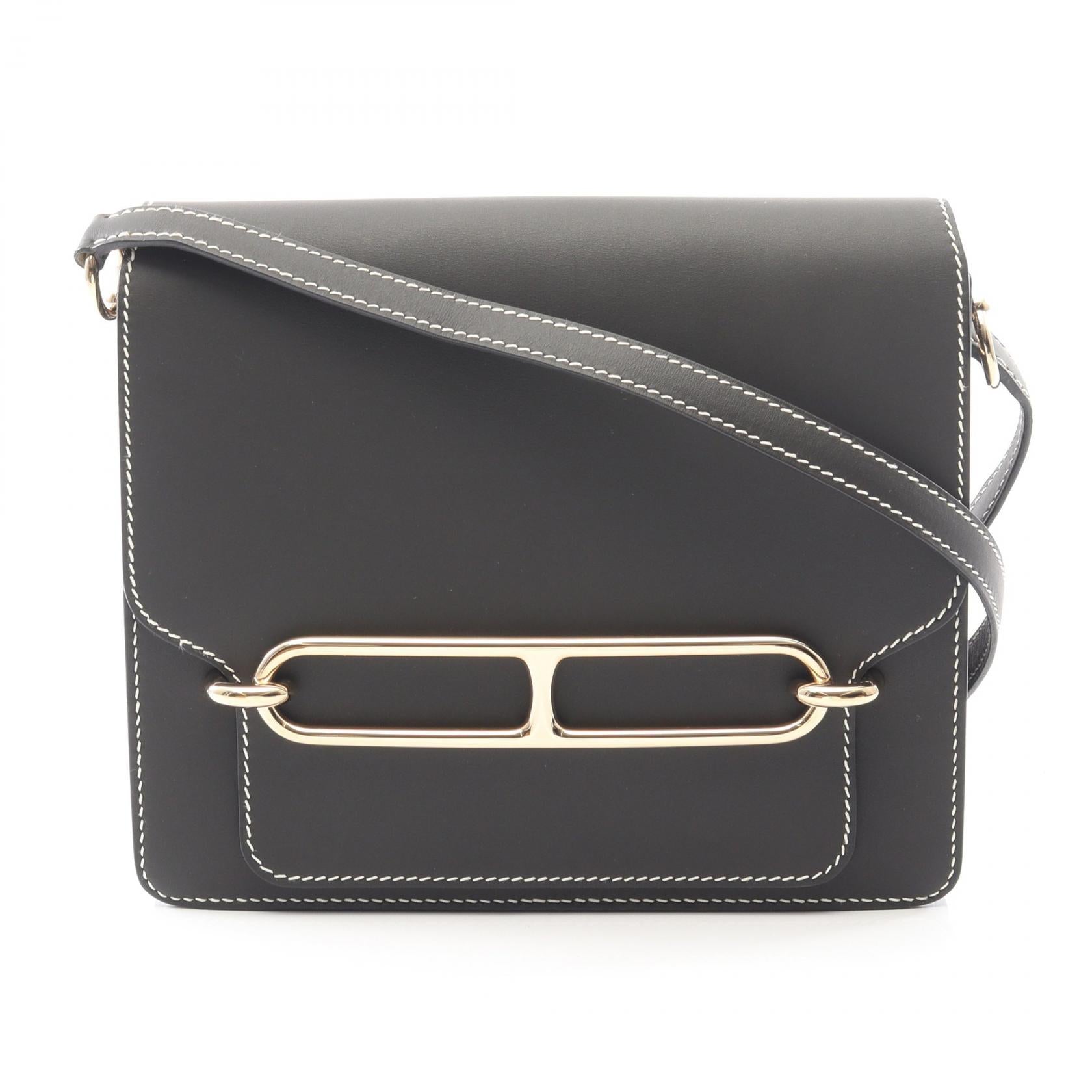 ロウリス ルリ23 ショルダーバッグ ソンブレロ ブラック ゴールド金具 T刻印 エルメス バッグ HERMES