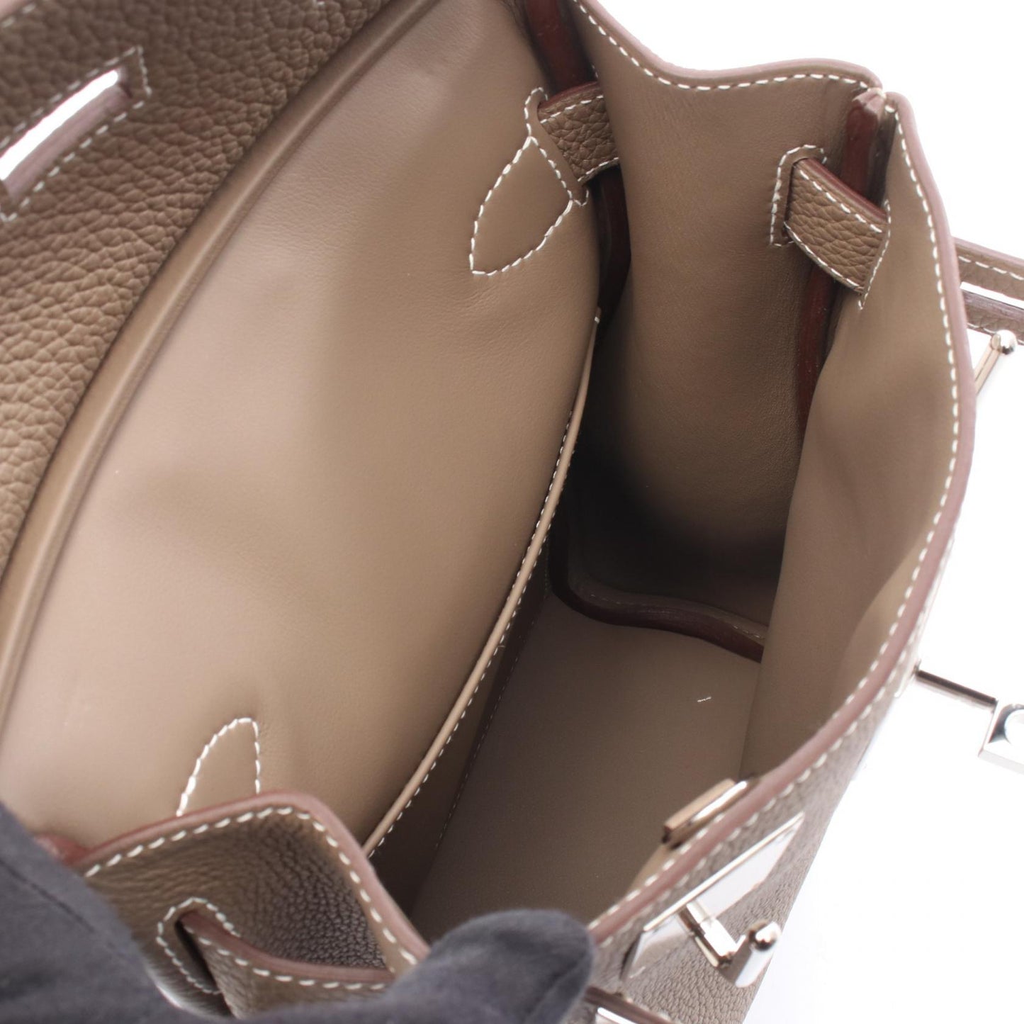 ケリーアッカドPM エトゥープ ボディバッグ トゴ グレーブラウン シルバー金具 W刻印 エルメス バッグ HERMES
