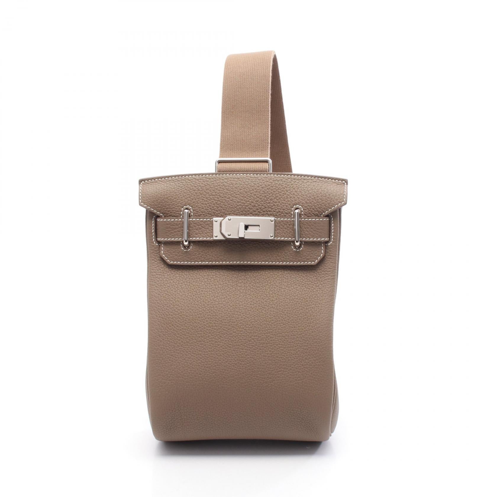 ケリーアッカドPM エトゥープ ボディバッグ トゴ グレーブラウン シルバー金具 W刻印 エルメス バッグ HERMES
