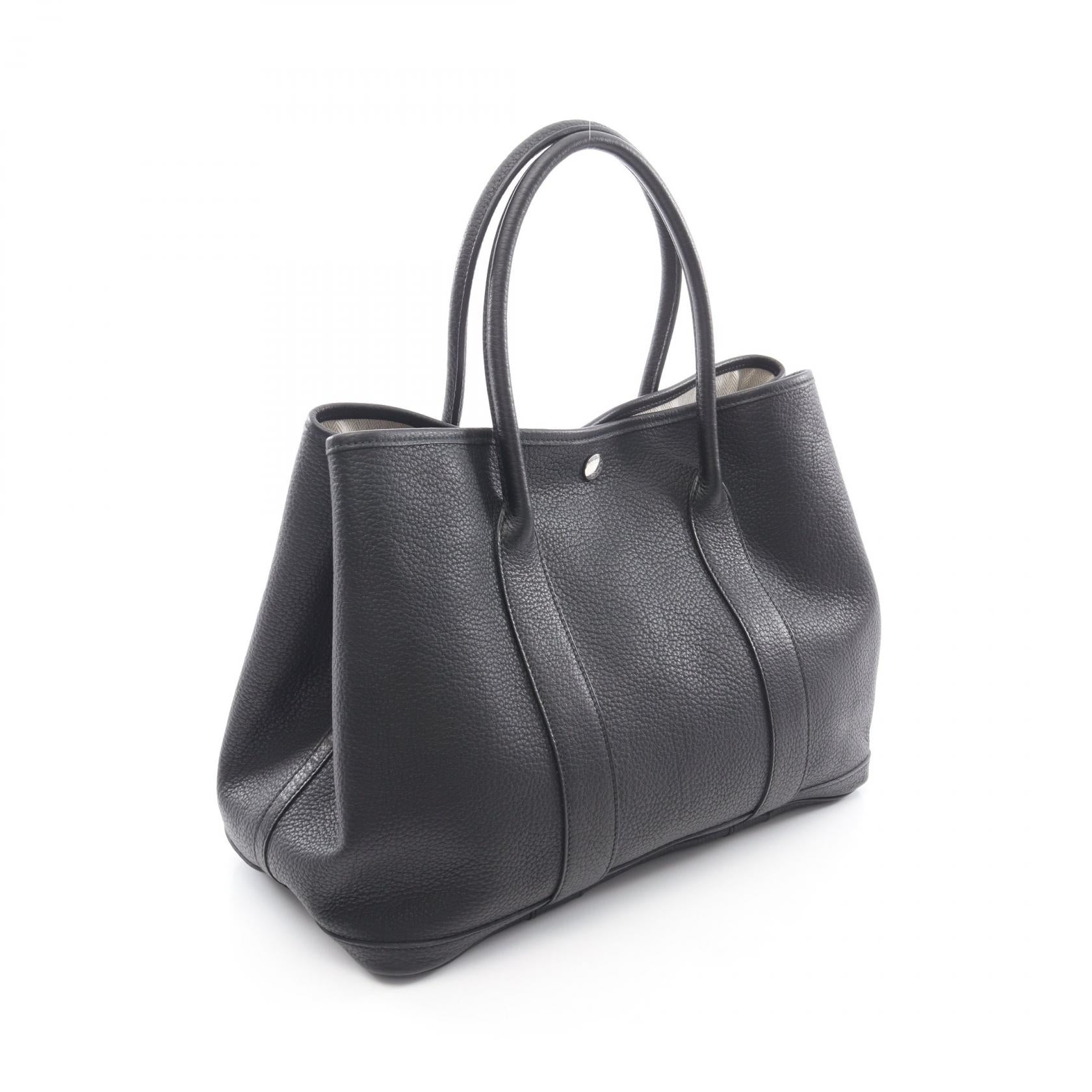 ガーデンパーティPM ハンドバッグ トートバッグ ネゴンダ ブラック シルバー金具 □L刻印 エルメス バッグ HERMES