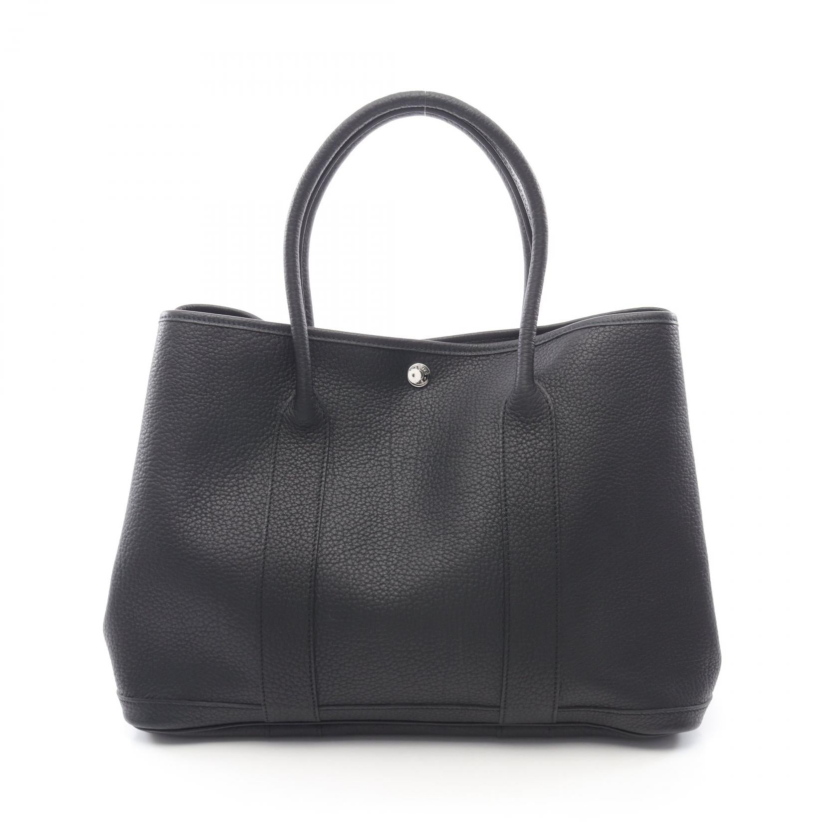 ガーデンパーティPM ハンドバッグ トートバッグ ネゴンダ ブラック シルバー金具 □L刻印 エルメス バッグ HERMES
