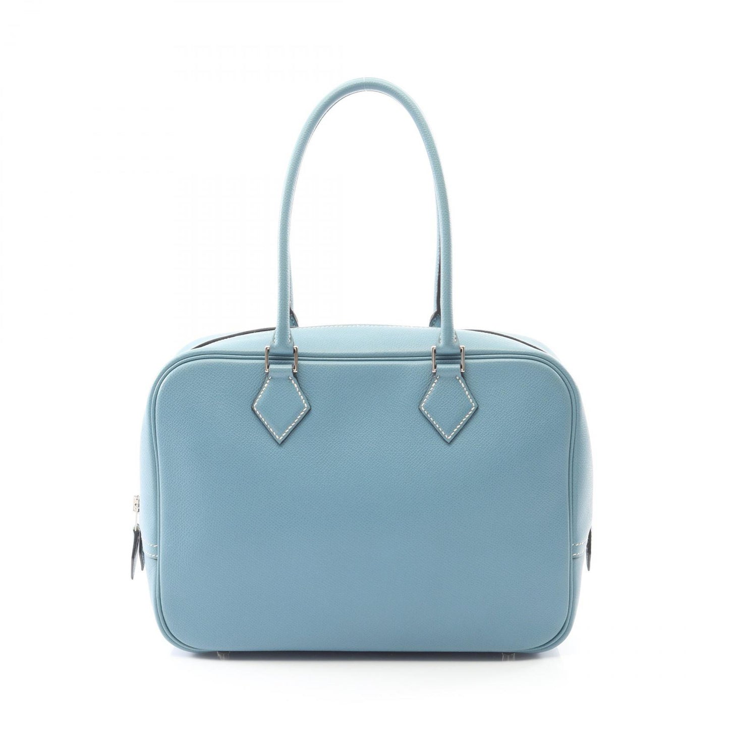 プリュム28 ブルージーン ハンドバッグ ヴォーエプソン ライトブルー シルバー金具 □J刻印 エルメス バッグ HERMES