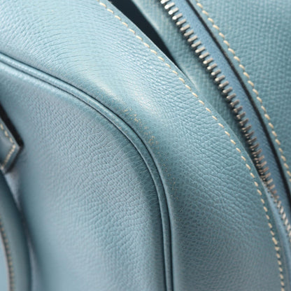 プリュム28 ブルージーン ハンドバッグ ヴォーエプソン ライトブルー シルバー金具 □J刻印 エルメス バッグ HERMES