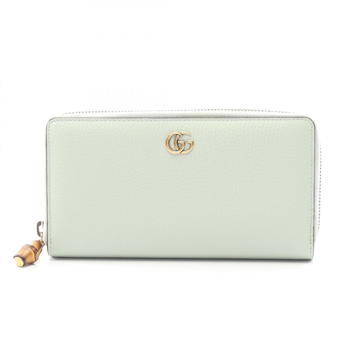 バンブー ラウンドファスナー長財布 レザー ライトグリーン グッチ 財布・小物 GUCCI