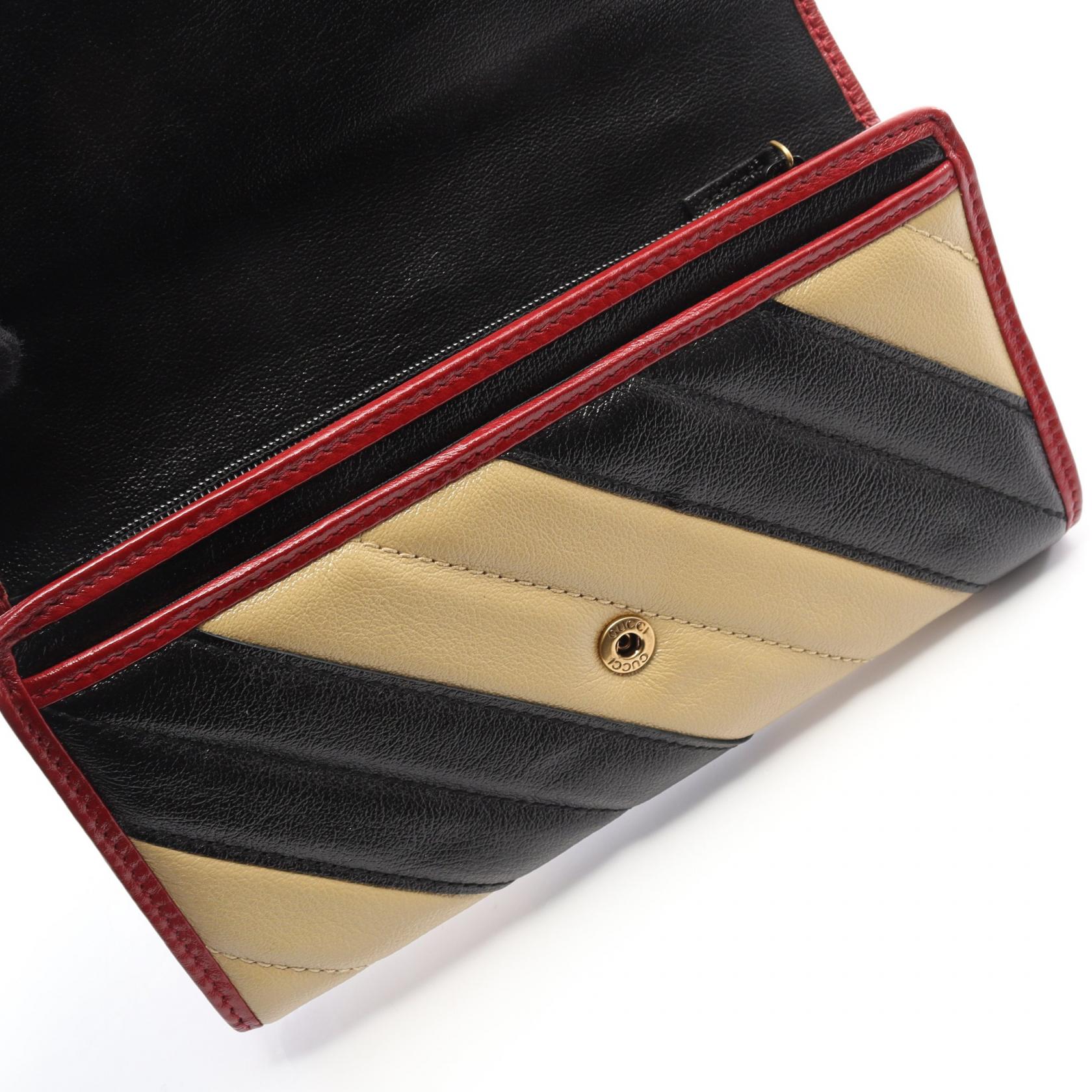 GGマーモント 二つ折り長財布 レザー ブラック ベージュ レッド グッチ 財布・小物 GUCCI