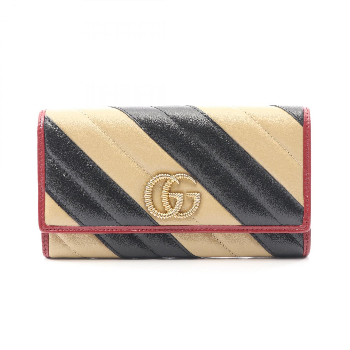 GGマーモント 二つ折り長財布 レザー ブラック ベージュ レッド グッチ 財布・小物 GUCCI