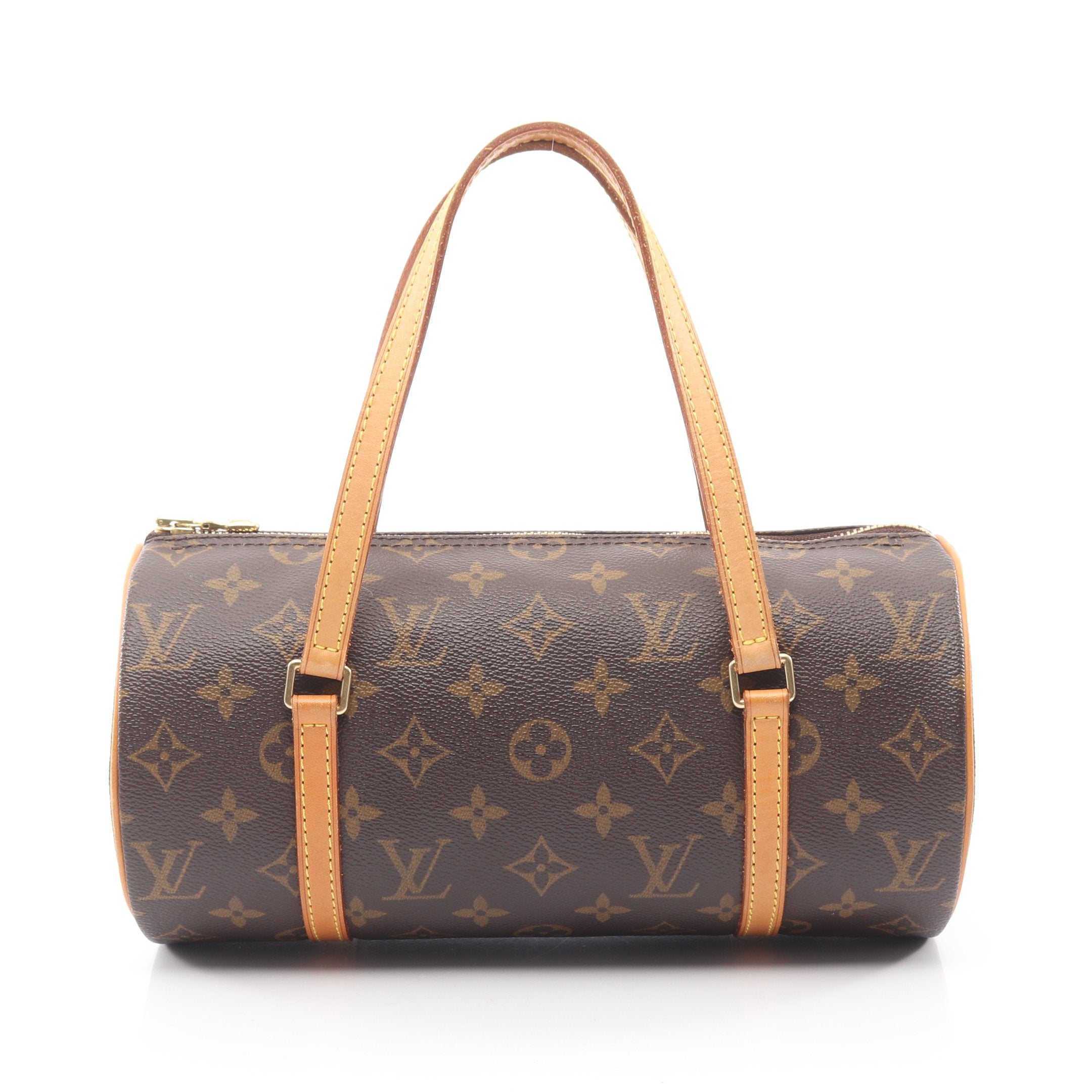 パピヨン26 モノグラム ハンドバッグ PVC レザー ブラウン ルイ