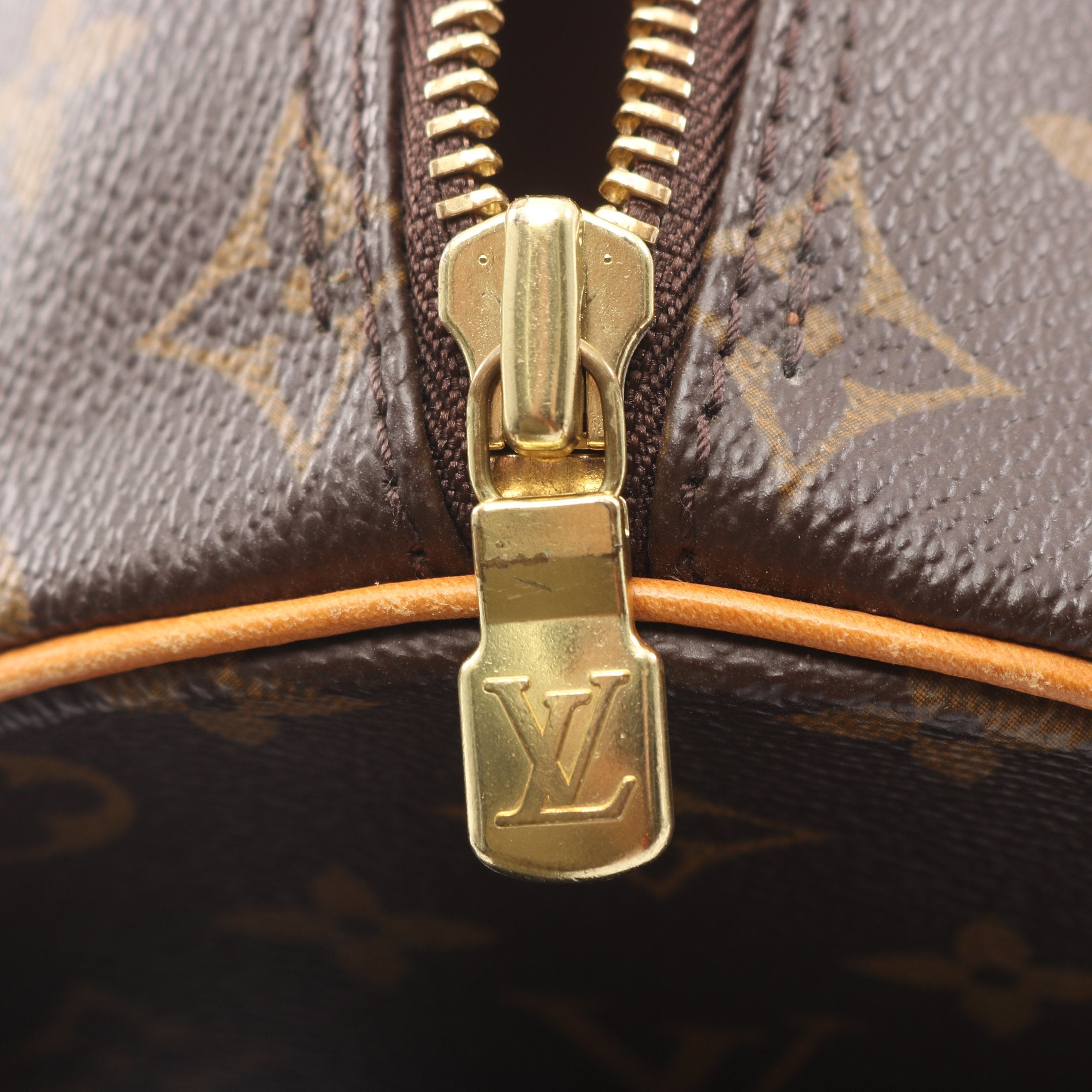 パピヨン26 モノグラム ハンドバッグ PVC レザー ブラウン ルイ